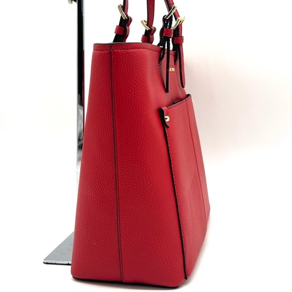 Michael Kors Jet Set Medium Pocket Tote Bag Red/Gold (NWT) - Picture 2 of 10